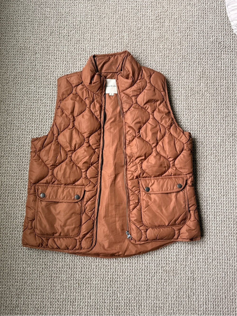 Thread & Supply Quilted Vest in Rust